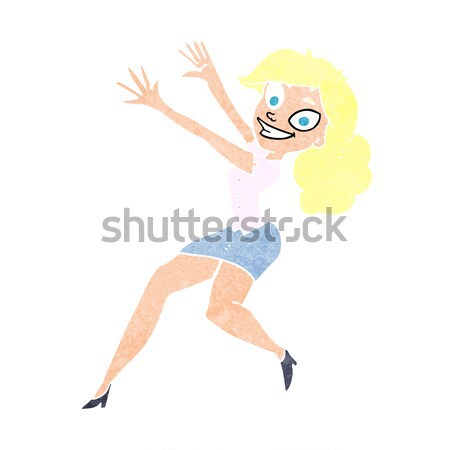 cartoon pin up girl in bikini with speech bubble Stock photo © lineartestpilot