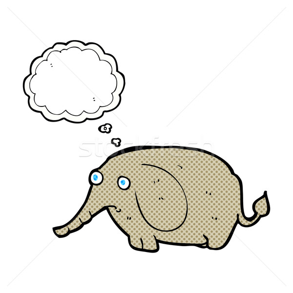 Cartoon smutne mały słoń bubble myśl strony Zdjęcia stock © lineartestpilot