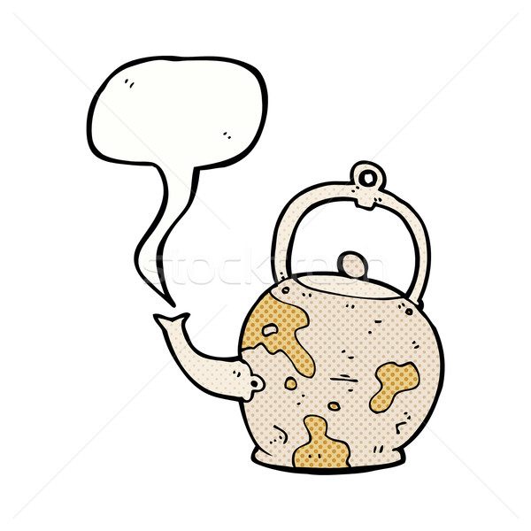 cartoon old tea pot with speech bubble Stock photo © lineartestpilot