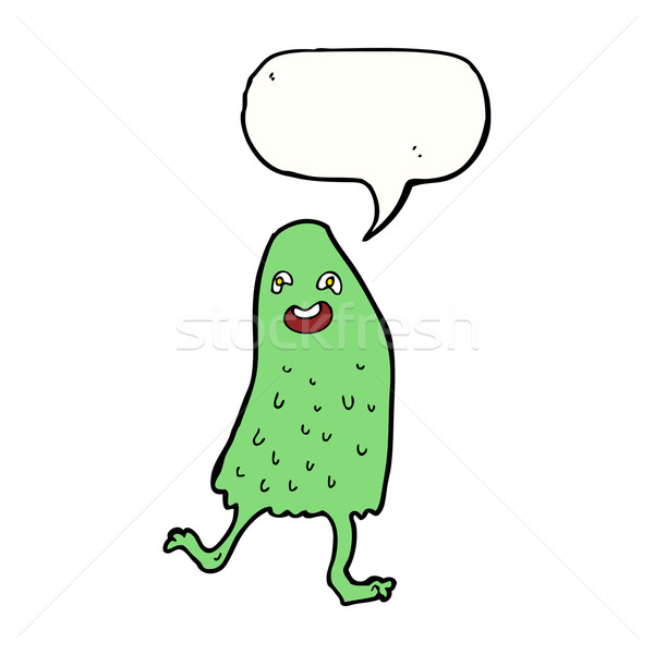 cartoon funny slime monster with speech bubble Stock photo © lineartestpilot