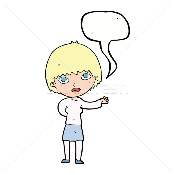 Karikatür kadın konuşma balonu el dizayn Stok fotoğraf © lineartestpilot