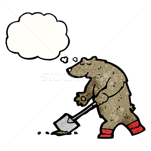 cartoon bear digging with spade Stock photo © lineartestpilot