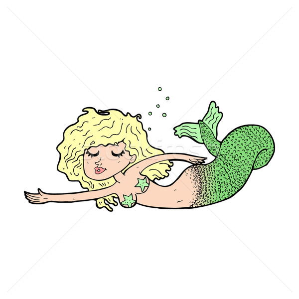 Cartoon sirena design arte retro divertente Foto d'archivio © lineartestpilot