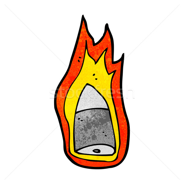 Karikatur flammenden bullet Design Kunst Retro Stock foto © lineartestpilot