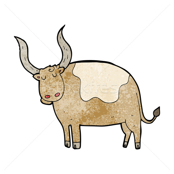 Karikatur ox Hand Design Kuh Bauernhof Stock foto © lineartestpilot