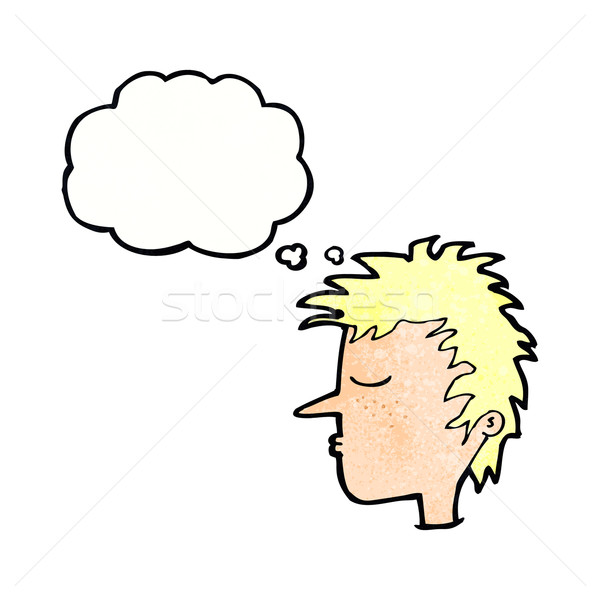 cartoon male face with thought bubble Stock photo © lineartestpilot