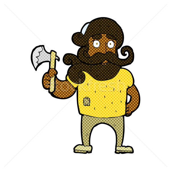 comic cartoon lumberjack with axe Stock photo © lineartestpilot