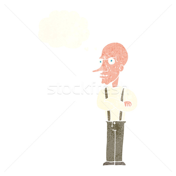 cartoon mean old man with thought bubble Stock photo © lineartestpilot