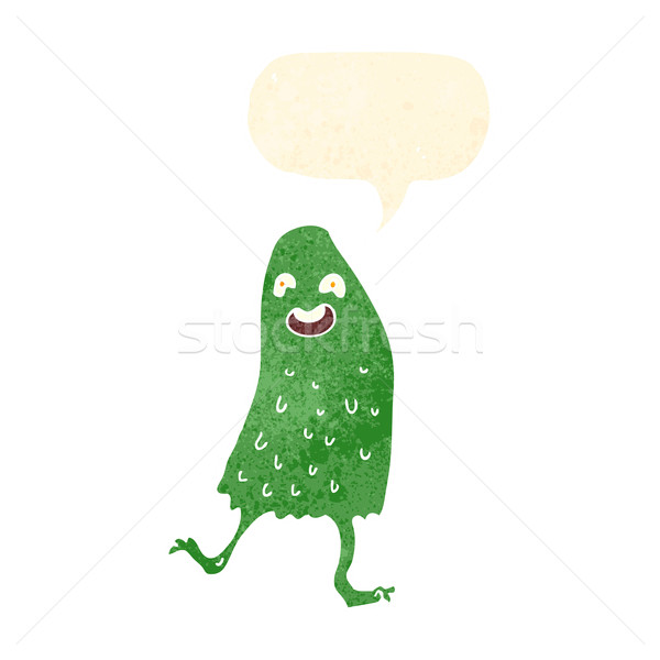 cartoon funny slime monster with speech bubble Stock photo © lineartestpilot