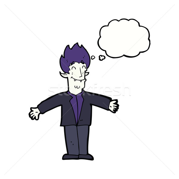 cartoon happy vampire with thought bubble Stock photo © lineartestpilot