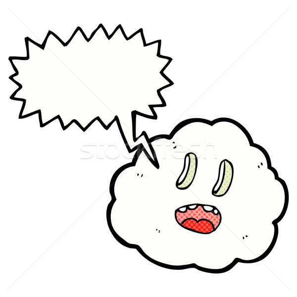 cartoon spooky cloud with speech bubble Stock photo © lineartestpilot