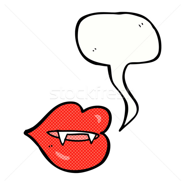 cartoon vampire fangs with speech bubble Stock photo © lineartestpilot