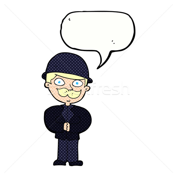 cartoon man in bowler hat with speech bubble Stock photo © lineartestpilot