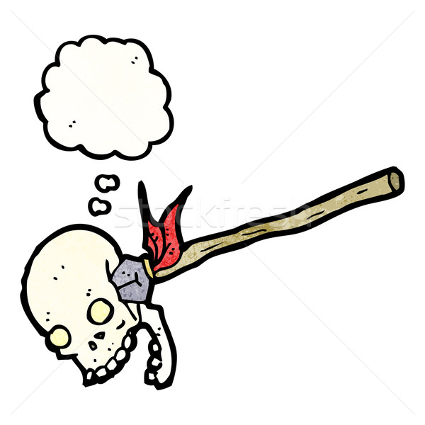 cartoon spear in skull Stock photo © lineartestpilot