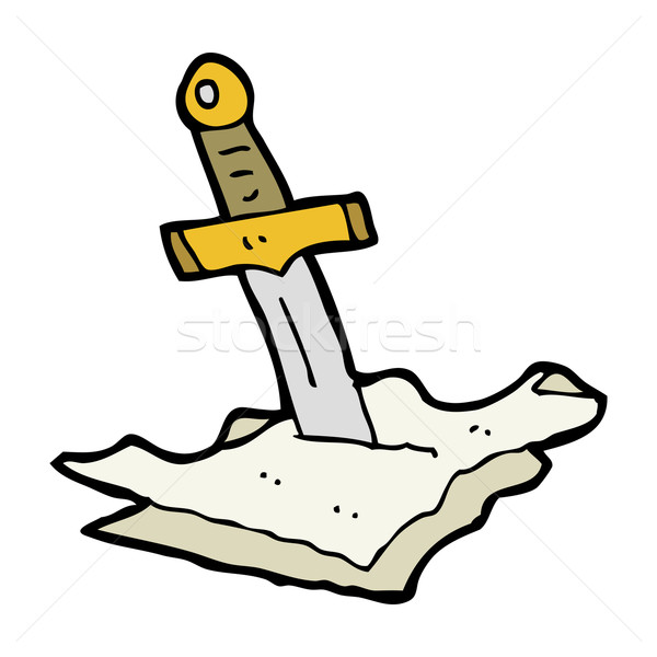 cartoon dagger in maps Stock photo © lineartestpilot