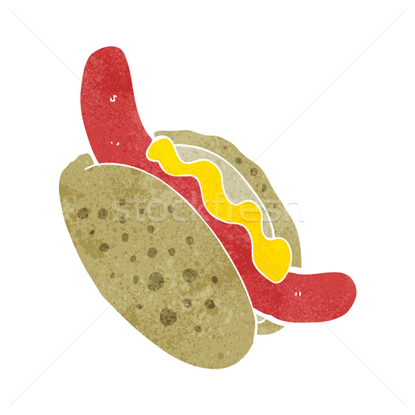 Cartoon hotdog voedsel hand ontwerp gek Stockfoto © lineartestpilot