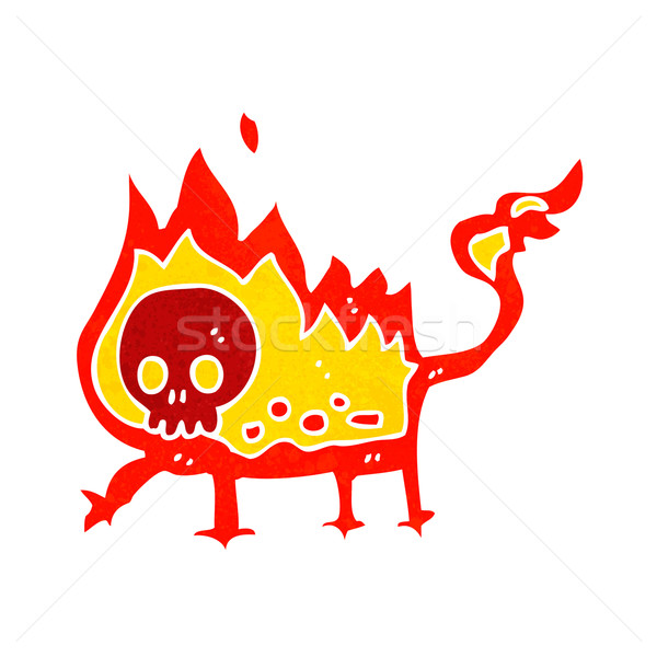 Cartoon mały ognia demon strony projektu Zdjęcia stock © lineartestpilot