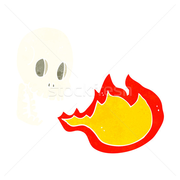 Cartoon ognia oddychanie czaszki strony projektu Zdjęcia stock © lineartestpilot