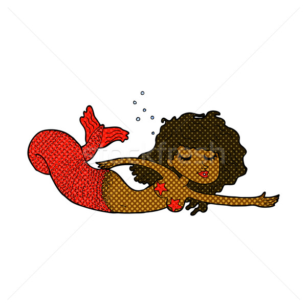 Cômico desenho animado sereia retro estilo Foto stock © lineartestpilot