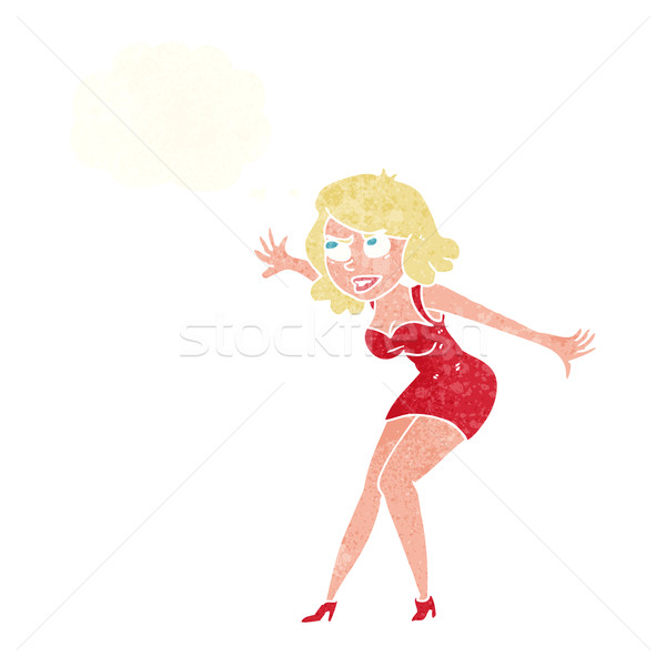 Cartoon Homme espion bulle de pensée femme main [[stock_photo]] © lineartestpilot