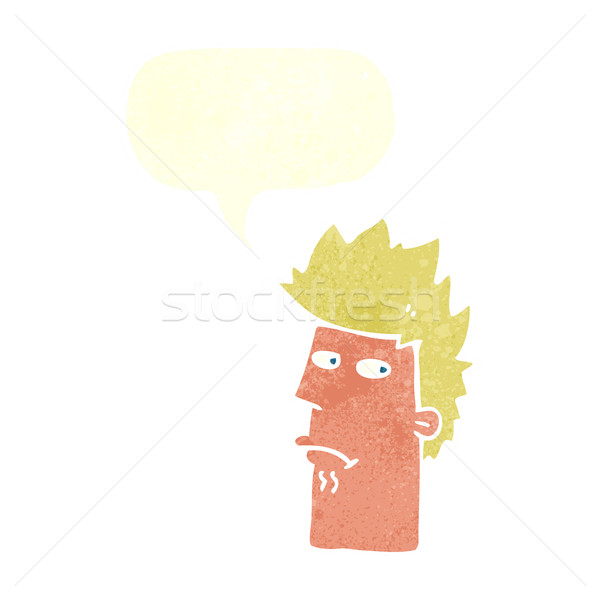 cartoon nervous expression with speech bubble Stock photo © lineartestpilot