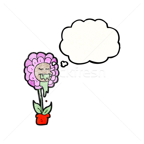 Cartoon mięsożerny kwiat tekstury strony szczęśliwy Zdjęcia stock © lineartestpilot