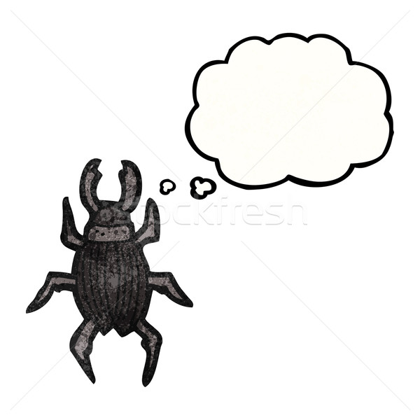 Karikatur Käfer Retro Denken Zeichnung Idee Stock foto © lineartestpilot