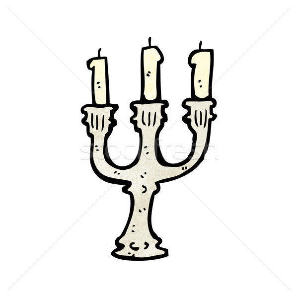 Vecchio candeliere cartoon arte retro disegno Foto d'archivio © lineartestpilot