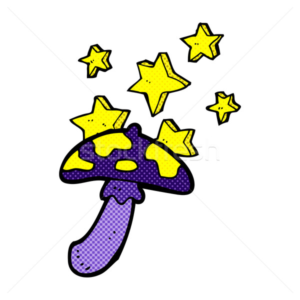 Dessinées cartoon magie champignon vénéneux rétro Photo stock © lineartestpilot