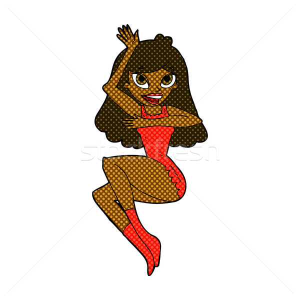 Cômico desenho animado mulher lingerie retro Foto stock © lineartestpilot