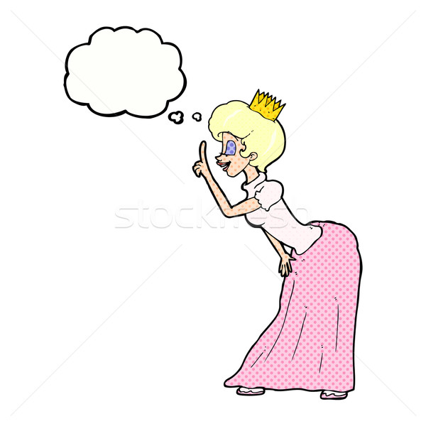 Cartoon princesse bulle de pensée main design art [[stock_photo]] © lineartestpilot