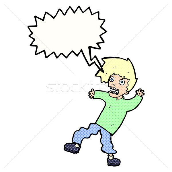 cartoon terrified man with speech bubble Stock photo © lineartestpilot