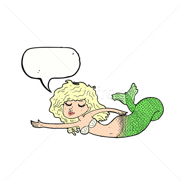 Desen animat sirena bule de vorbire mână proiect artă Imagine de stoc © lineartestpilot