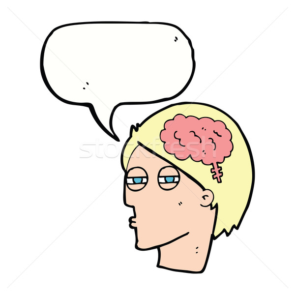 cartoon man thinking carefully with speech bubble Stock photo © lineartestpilot