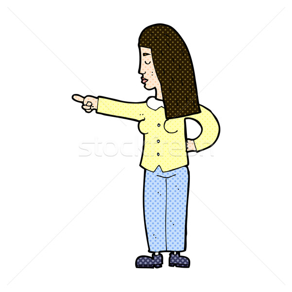 comic cartoon woman pointing Stock photo © lineartestpilot