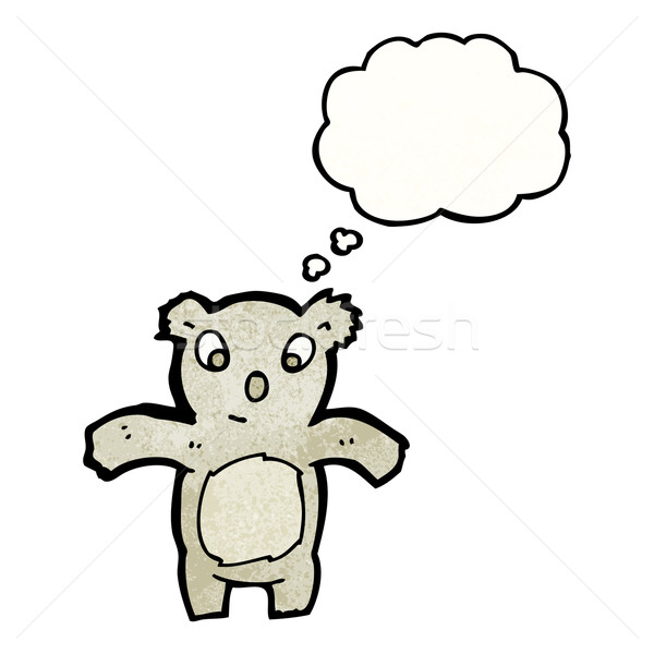 Cartoon Koala текстуры стороны счастливым мышления Сток-фото © lineartestpilot