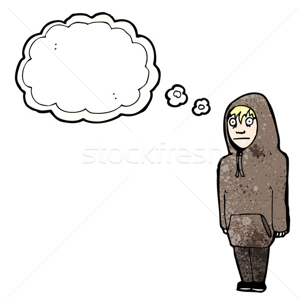 cartoon teenager in hooded top Stock photo © lineartestpilot