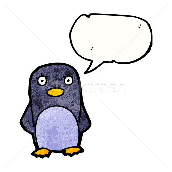 Cartoon pinguino retro disegno cute illustrazione Foto d'archivio © lineartestpilot