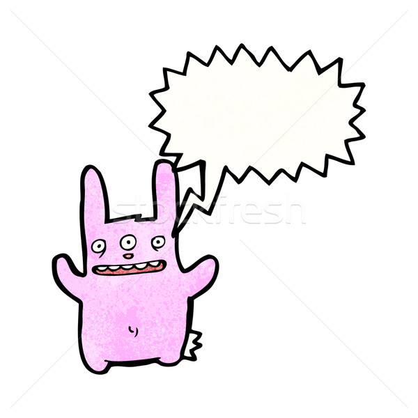 Mutant tavşan karikatür gözler Retro çizim Stok fotoğraf © lineartestpilot