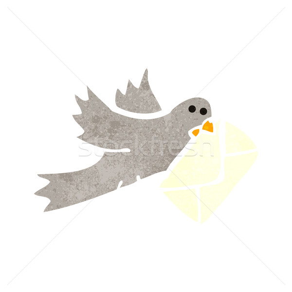 retro cartoon carrier pigeon Stock photo © lineartestpilot