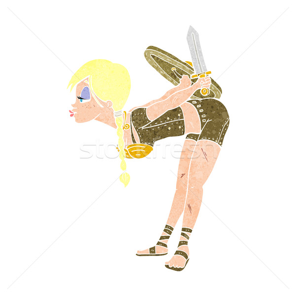 cartoon viking girl bowing Stock photo © lineartestpilot