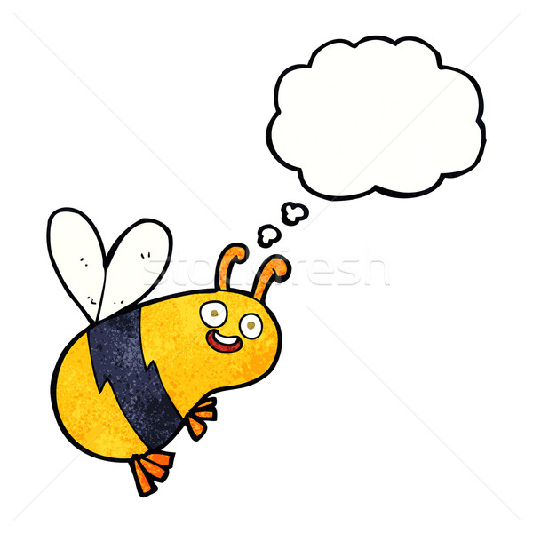 Vicces rajz méh gondolatbuborék kéz terv Stock fotó © lineartestpilot