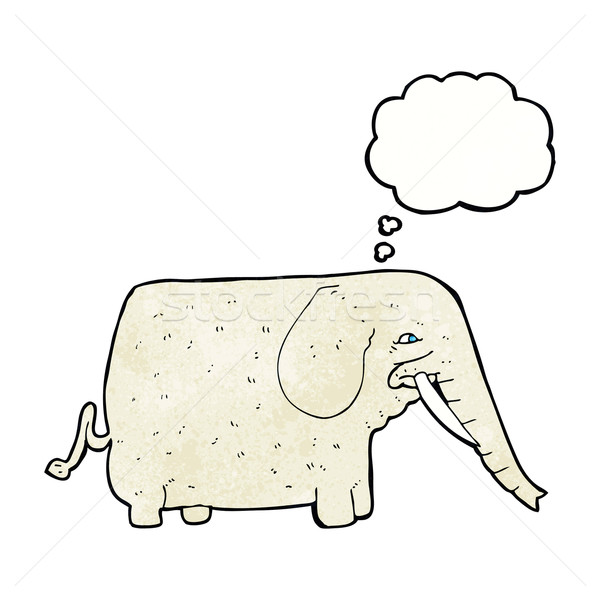 Cartoon duży słoń bubble myśl strony projektu Zdjęcia stock © lineartestpilot