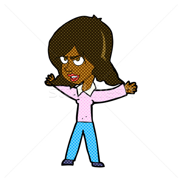 comic cartoon woman gesturing Stock photo © lineartestpilot