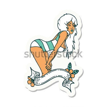 Cómico Cartoon mujer lencería retro Foto stock © lineartestpilot