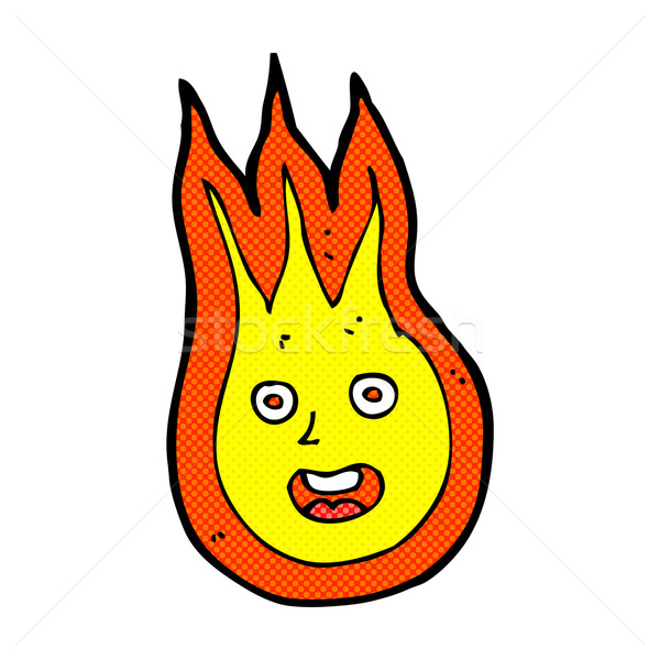Képregény rajz barátságos tűzgömb retro képregény Stock fotó © lineartestpilot