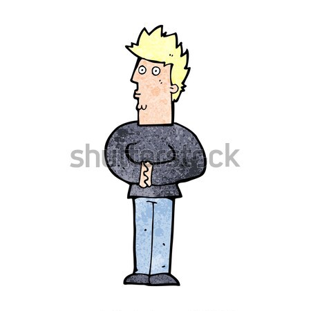 Komiks cartoon nerwowy człowiek retro komiks Zdjęcia stock © lineartestpilot