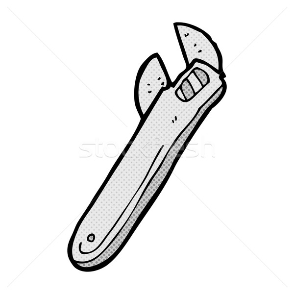 Comic Karikatur einstellbar Schraubenschlüssel Retro Comic Stock foto © lineartestpilot