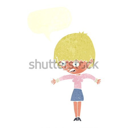 cartoon woman panicking with thought bubble Stock photo © lineartestpilot