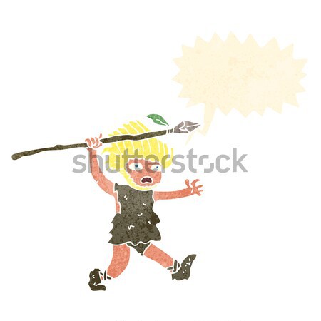 cartoon startled man with speech bubble Stock photo © lineartestpilot